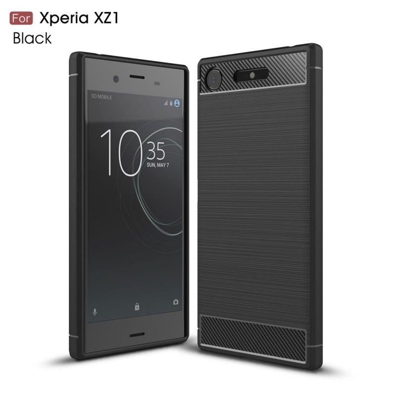 Coque Sony Xperia Xz1 Fibre Carbone Brossée