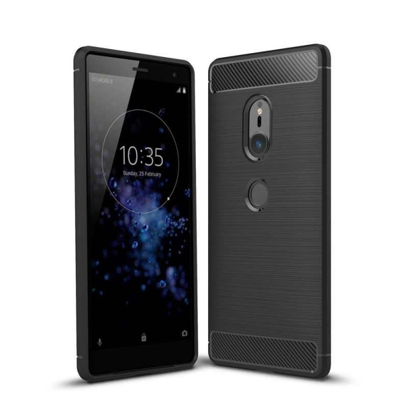 Coque Sony Xperia Xz2 Fibre Carbone Brossée