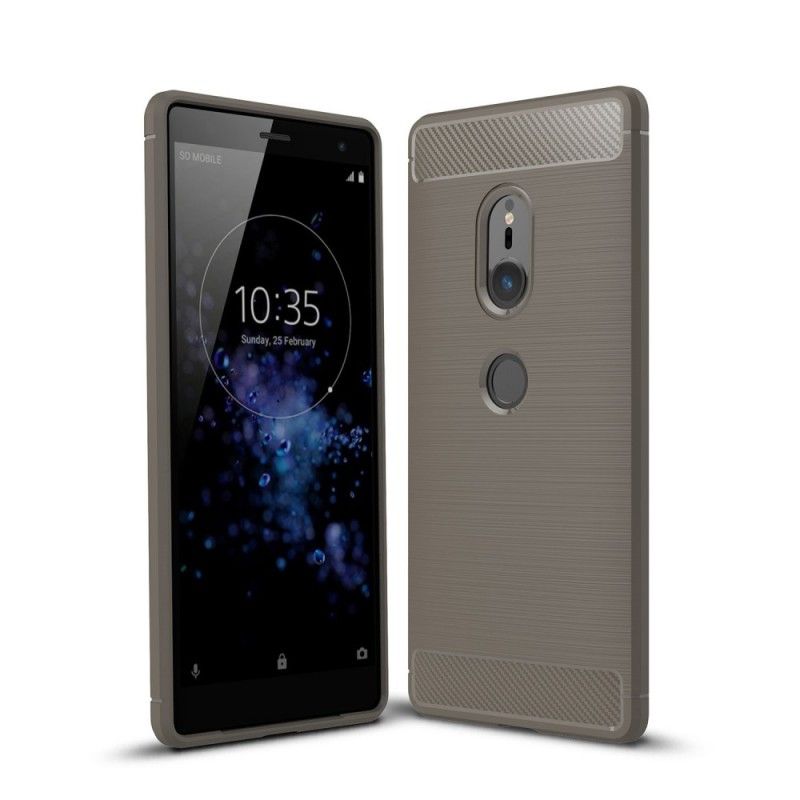 Coque Sony Xperia Xz2 Fibre Carbone Brossée