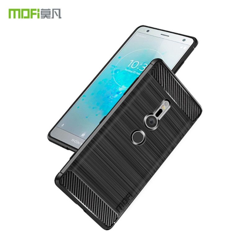 Coque Sony Xperia Xz2 Fibre Carbone Brossée Mofi