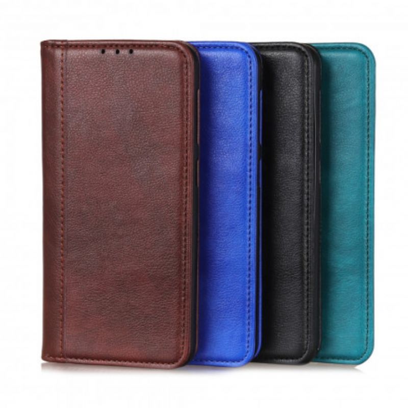 Flip Cover Pour Sony Xperia 10 III Cuir Litchi Fendu Élégance