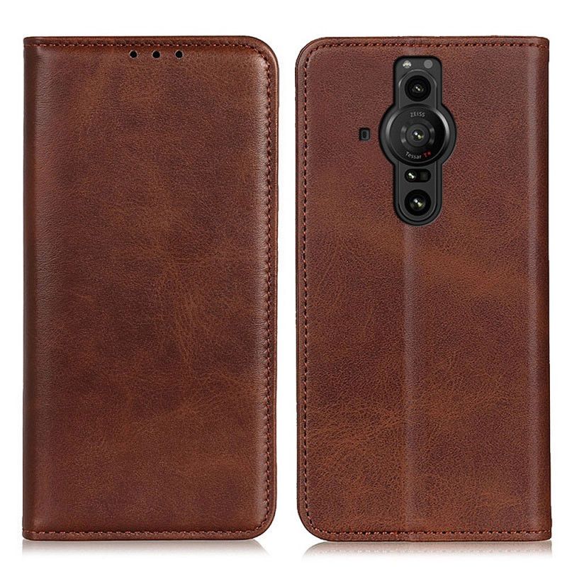 Flip Cover Pour Sony Xperia Pro-I Cuir Fendu Élégance