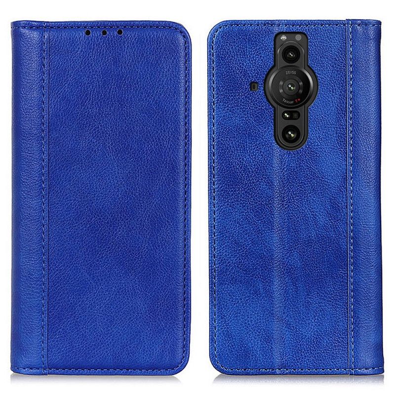 Flip Cover Pour Sony Xperia Pro-I Cuir Litchi Fendu Élégance