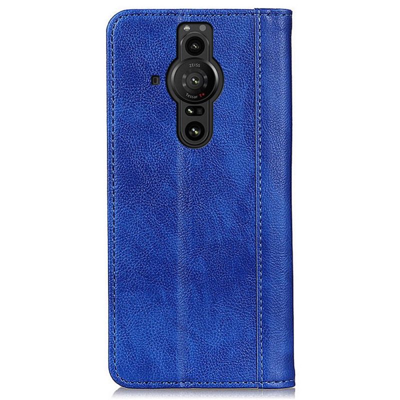 Flip Cover Pour Sony Xperia Pro-I Cuir Litchi Fendu Élégance