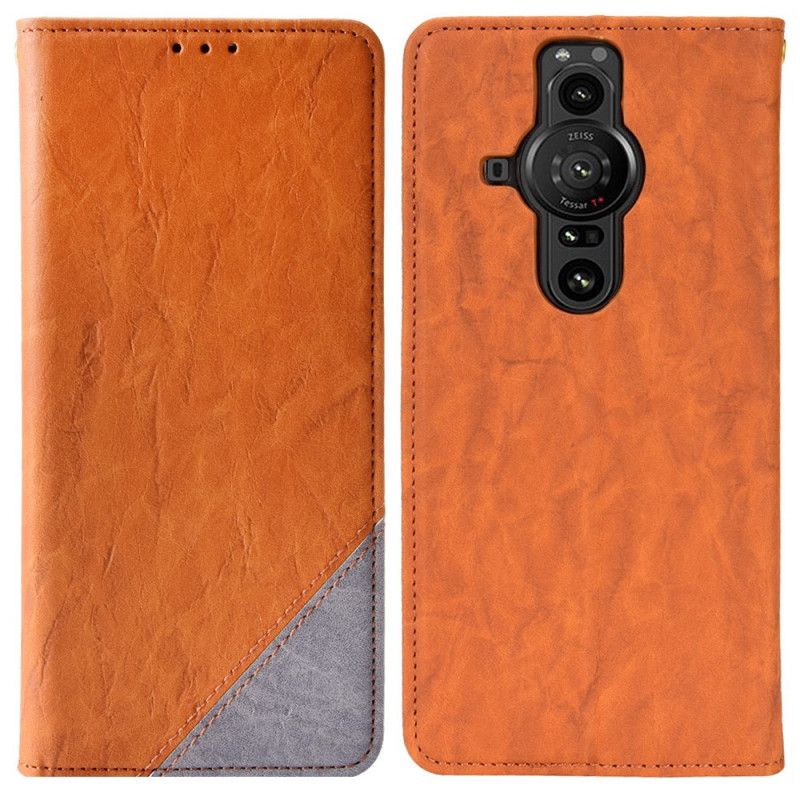 Flip Cover Pour Sony Xperia Pro-I Simili Cuir Bicolore Oblique