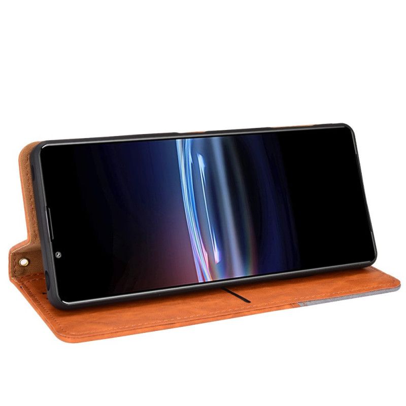 Flip Cover Pour Sony Xperia Pro-I Simili Cuir Bicolore Oblique