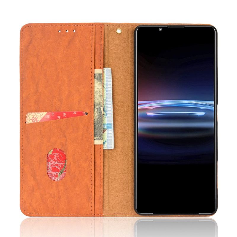 Flip Cover Pour Sony Xperia Pro-I Simili Cuir Bicolore Oblique