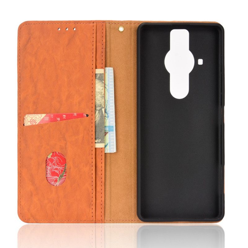 Flip Cover Pour Sony Xperia Pro-I Simili Cuir Bicolore Oblique