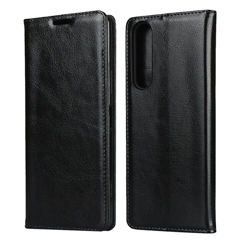 Flip Cover Sony Xperia 1 Ii Cuir Véritable Pureté