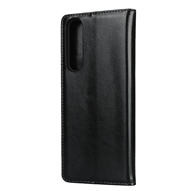 Flip Cover Sony Xperia 1 Ii Cuir Véritable Pureté