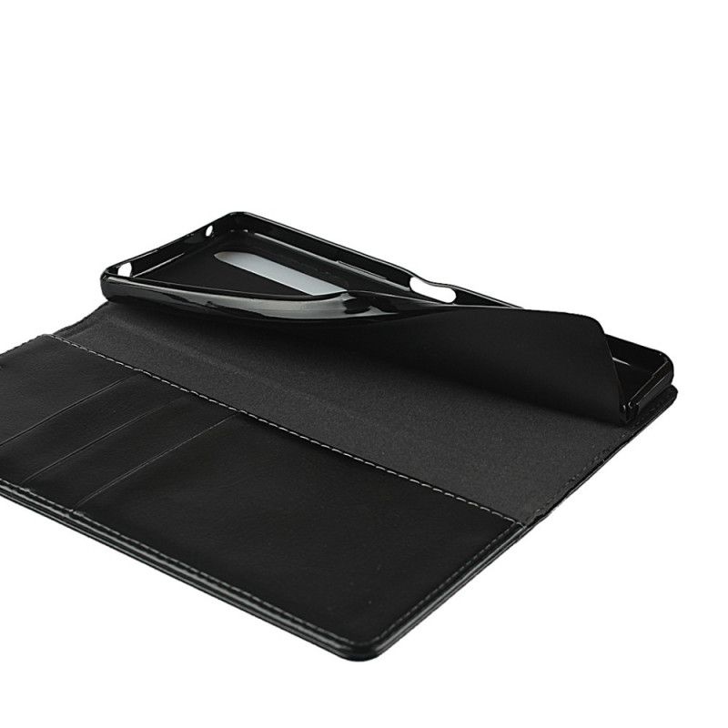 Flip Cover Sony Xperia 1 Ii Cuir Véritable Pureté