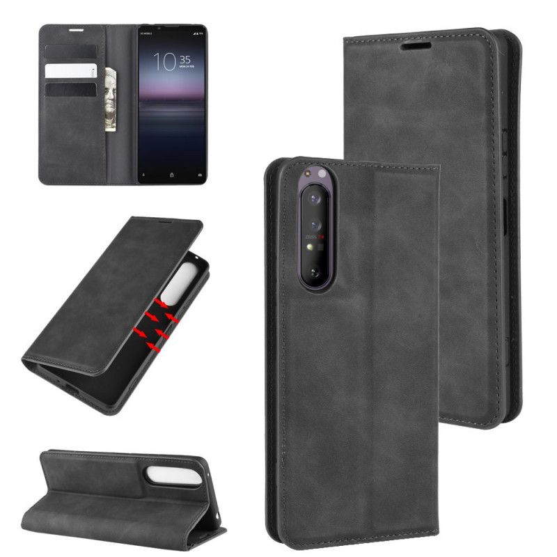 Flip Cover Sony Xperia 1 Ii Effet Cuir Douceur