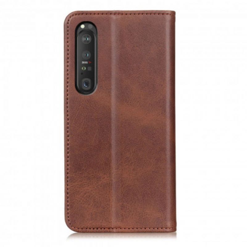 Flip Cover Sony Xperia 1 III Cuir Fendu Élégance