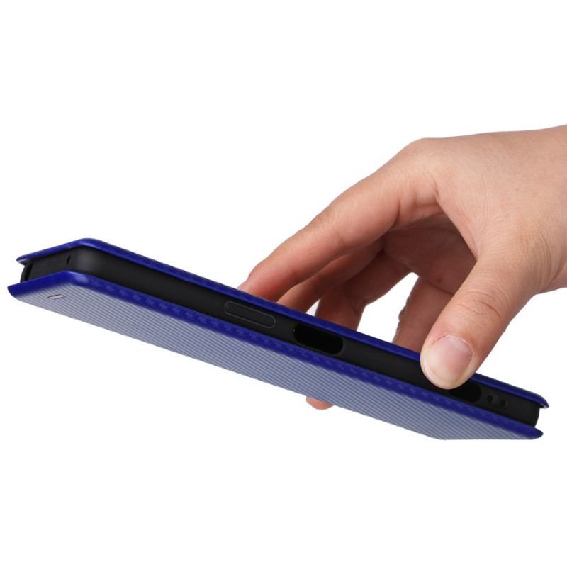 Flip Cover Sony Xperia 1 IV Texture Fibre Carbone