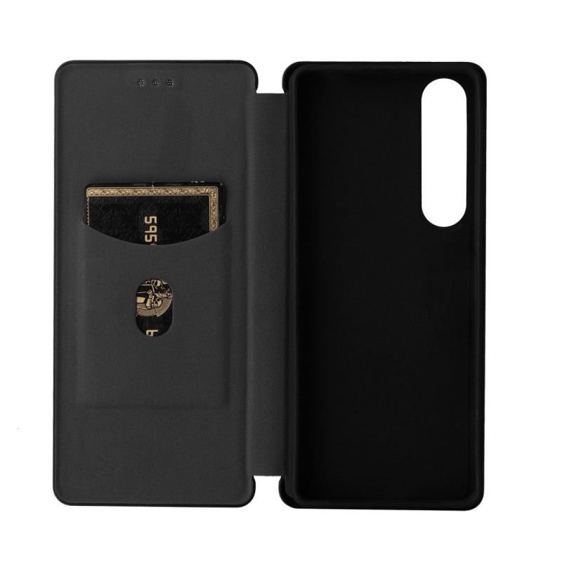 Flip Cover Sony Xperia 1 IV Texture Fibre Carbone