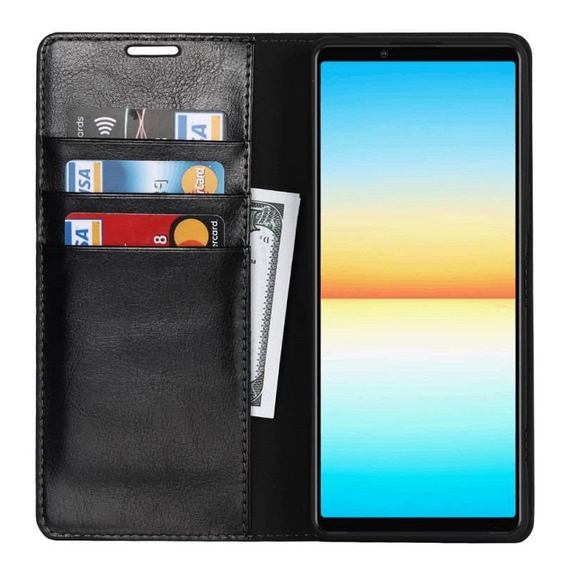 Flip Cover Sony Xperia 1 IV Véritable Cuir