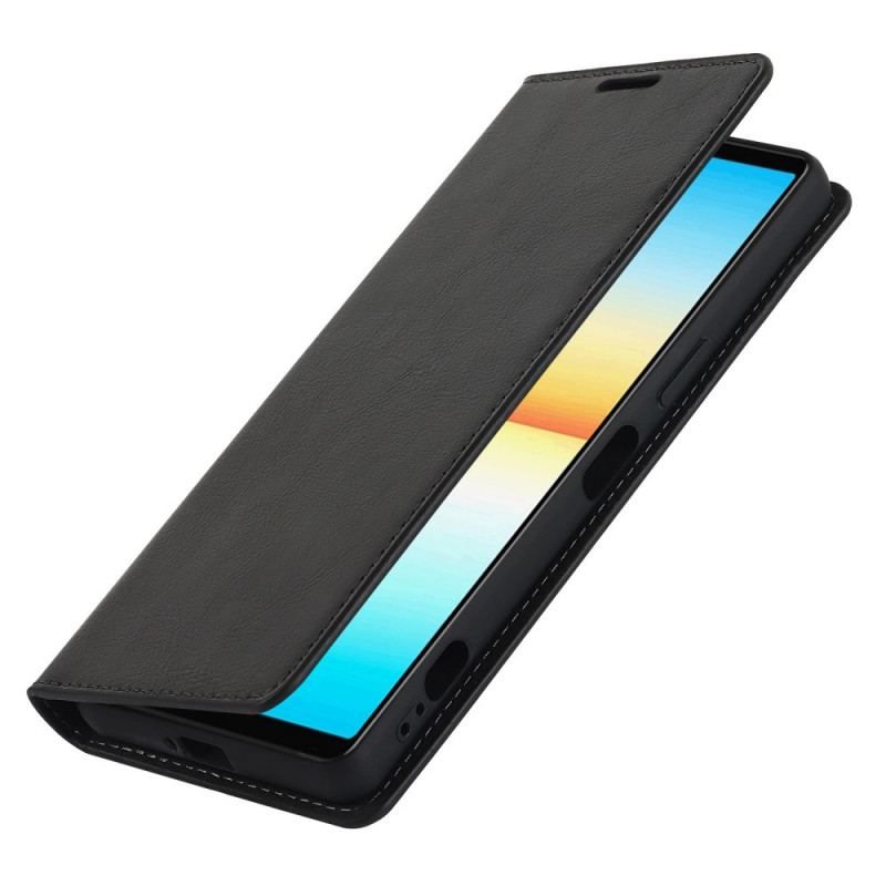 Flip Cover Sony Xperia 1 IV Véritable Cuir