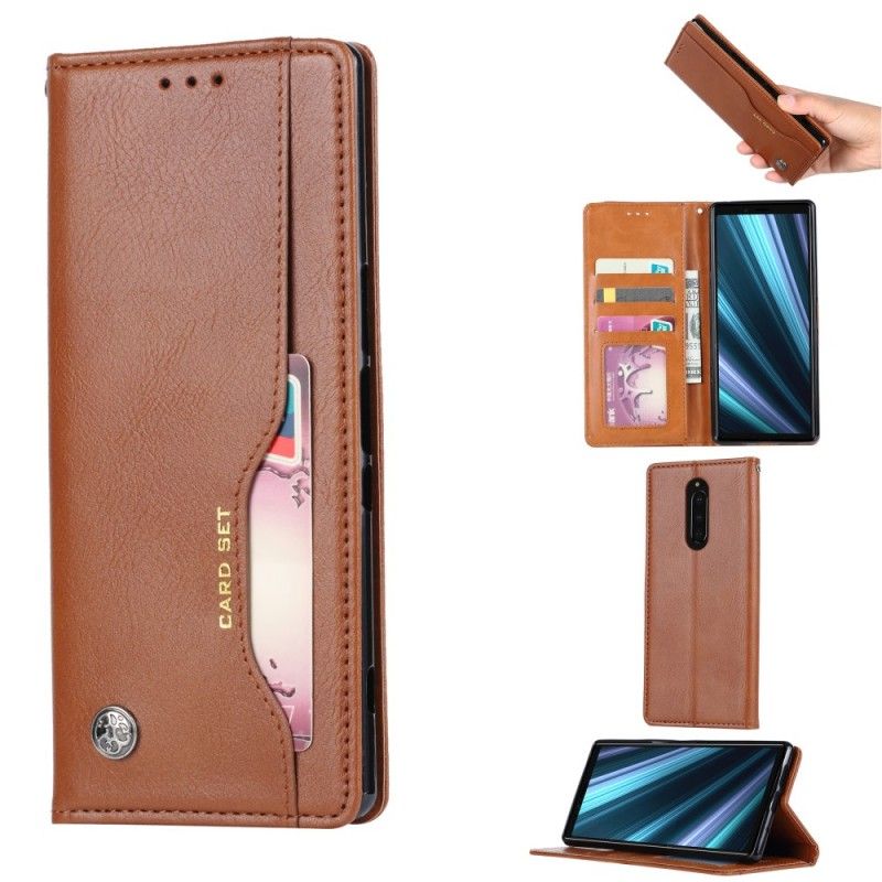 Flip Cover Sony Xperia 1 Simili Cuir Porte-cartes