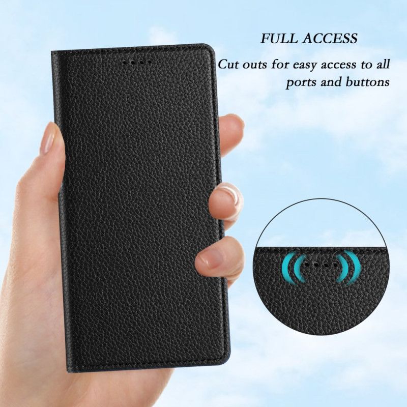 Flip Cover Sony Xperia 1 VII Protection RFID Texture Cuir Litchi
