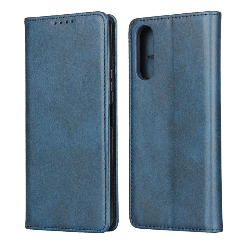 Flip Cover Sony Xperia 10 Ii Cuir Fendu Élégance