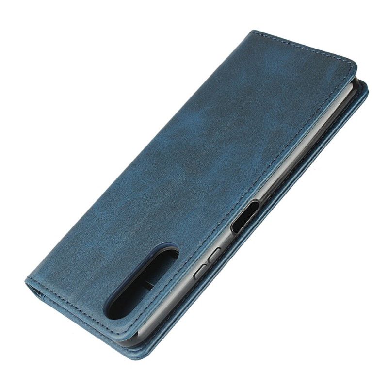 Flip Cover Sony Xperia 10 Ii Cuir Fendu Élégance