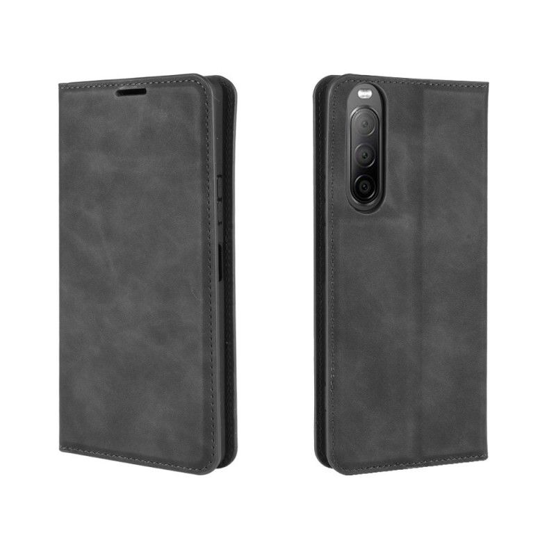 Flip Cover Sony Xperia 10 Ii Effet Cuir Douceur