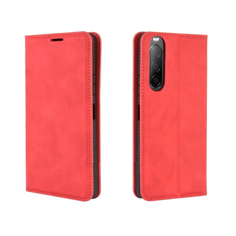 Flip Cover Sony Xperia 10 Ii Effet Cuir Douceur