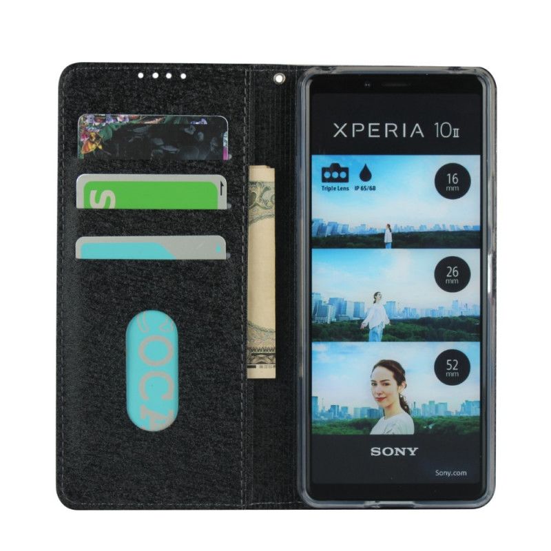 Flip Cover Sony Xperia 10 Ii Style Cuir Douceur Avec Lanière