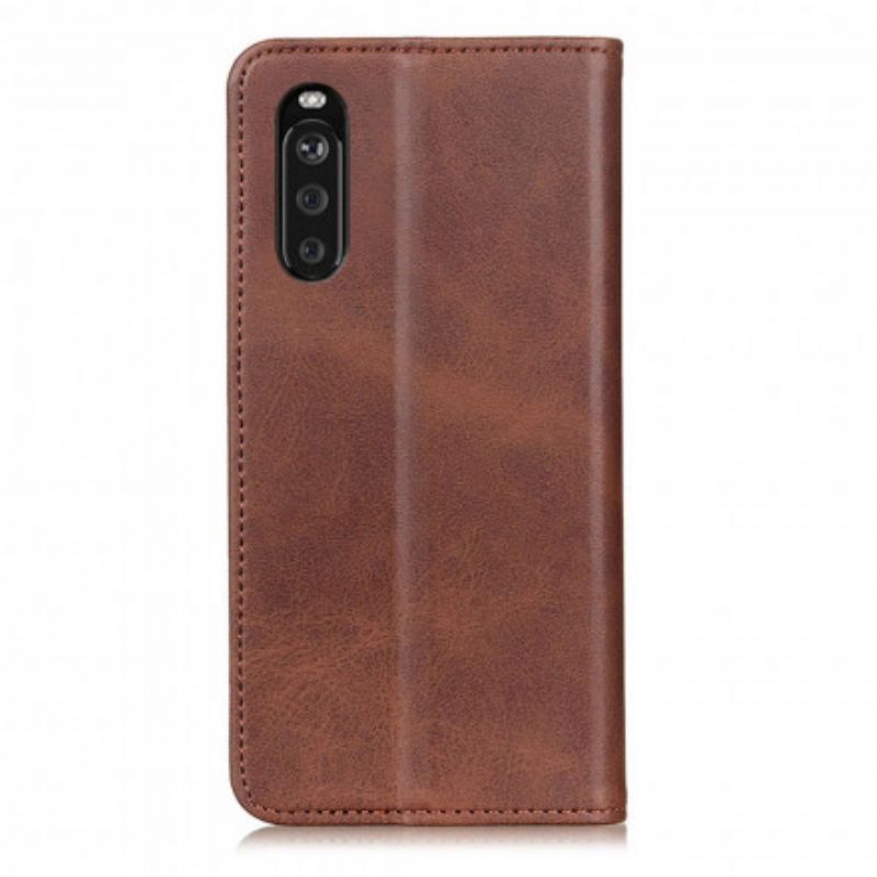 Flip Cover Sony Xperia 10 III Cuir Fendu Élégance