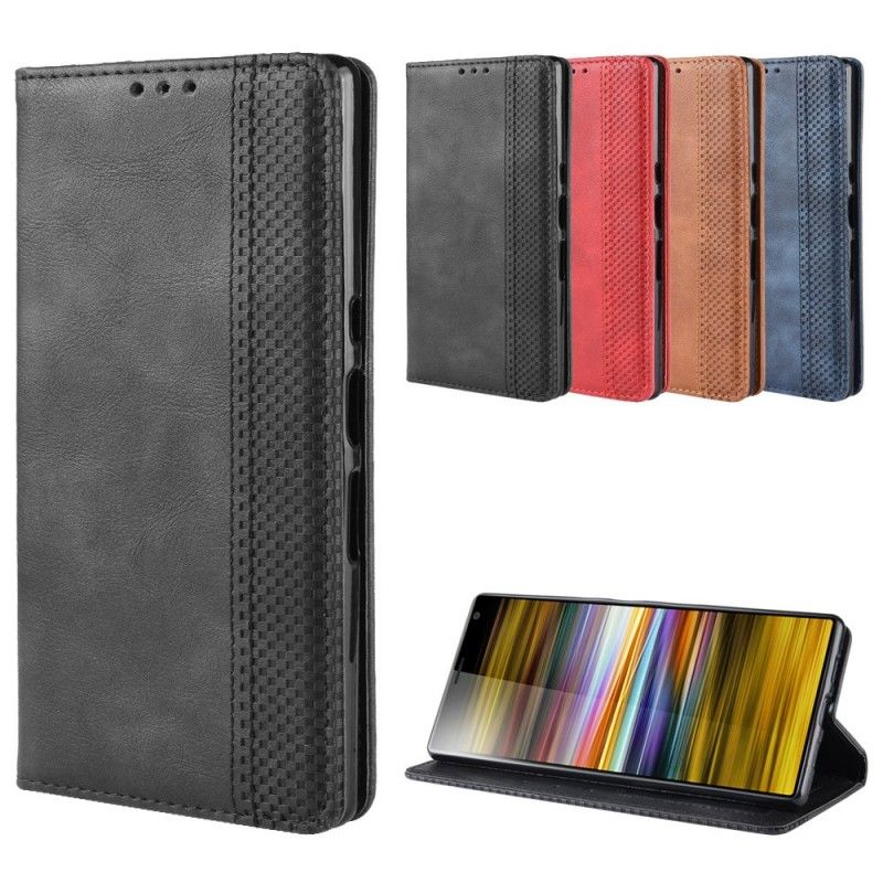 Flip Cover Sony Xperia 10 Plus Simili Cuir Vintage Uni