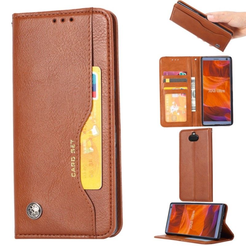 Flip Cover Sony Xperia 10 Simili Cuir Porte-cartes