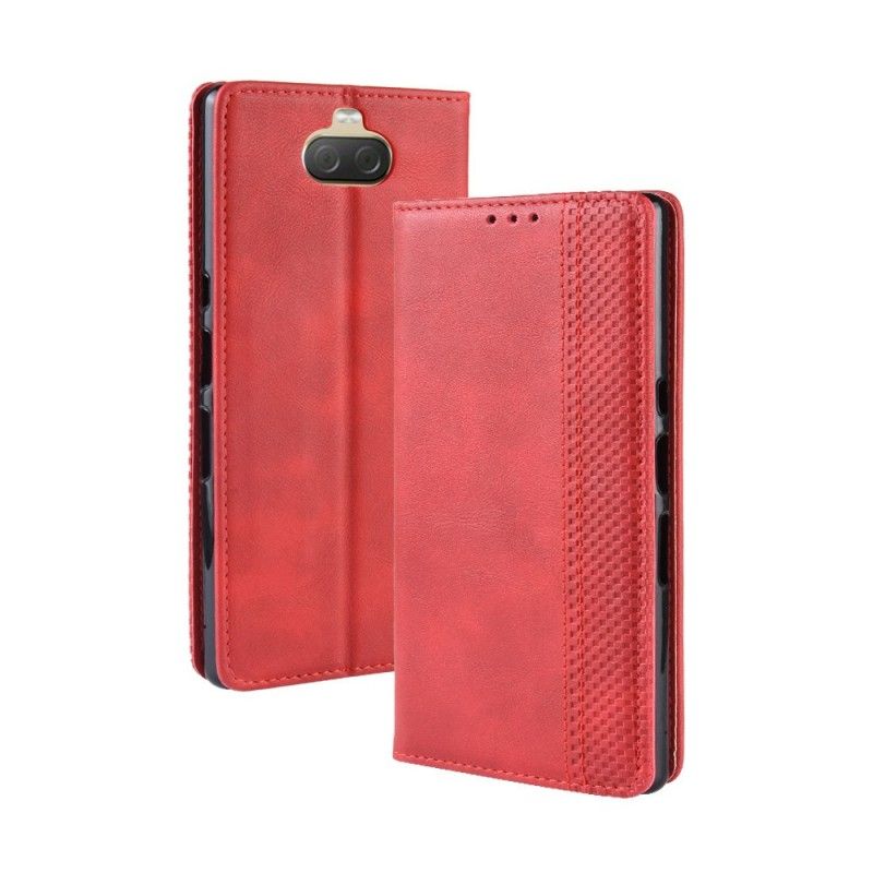 Flip Cover Sony Xperia 10 Simili Cuir Vintage Uni