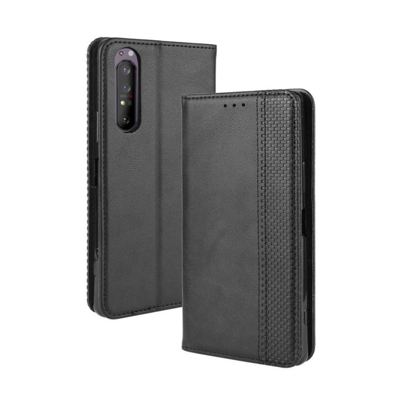 Flip Cover Sony Xperia 5 Ii Effet Cuir Vintage Stylisé