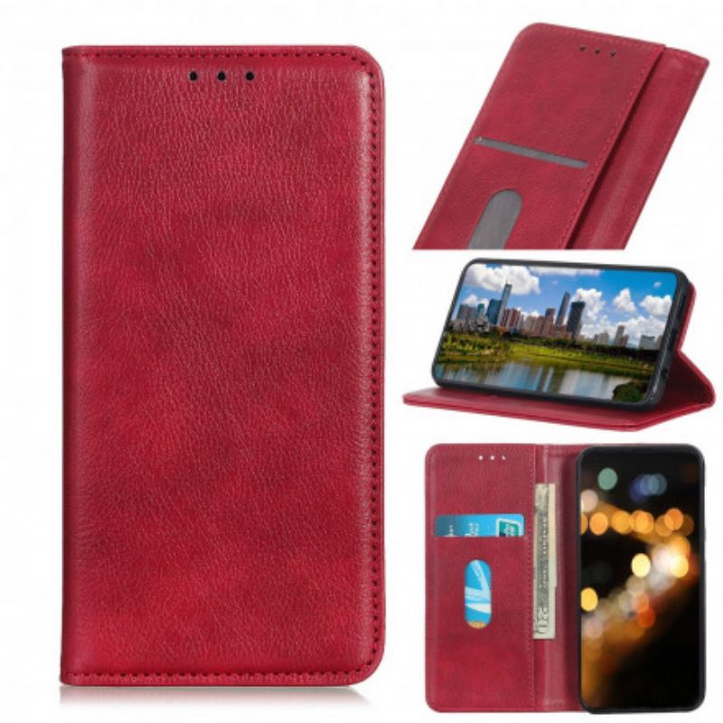 Flip Cover Sony Xperia 5 III Cuir Litchi Fendu Simple