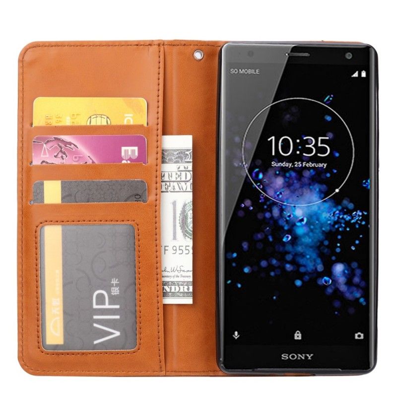 Flip Cover Sony Xperia Xz2 Simili Cuir Porte-cartes