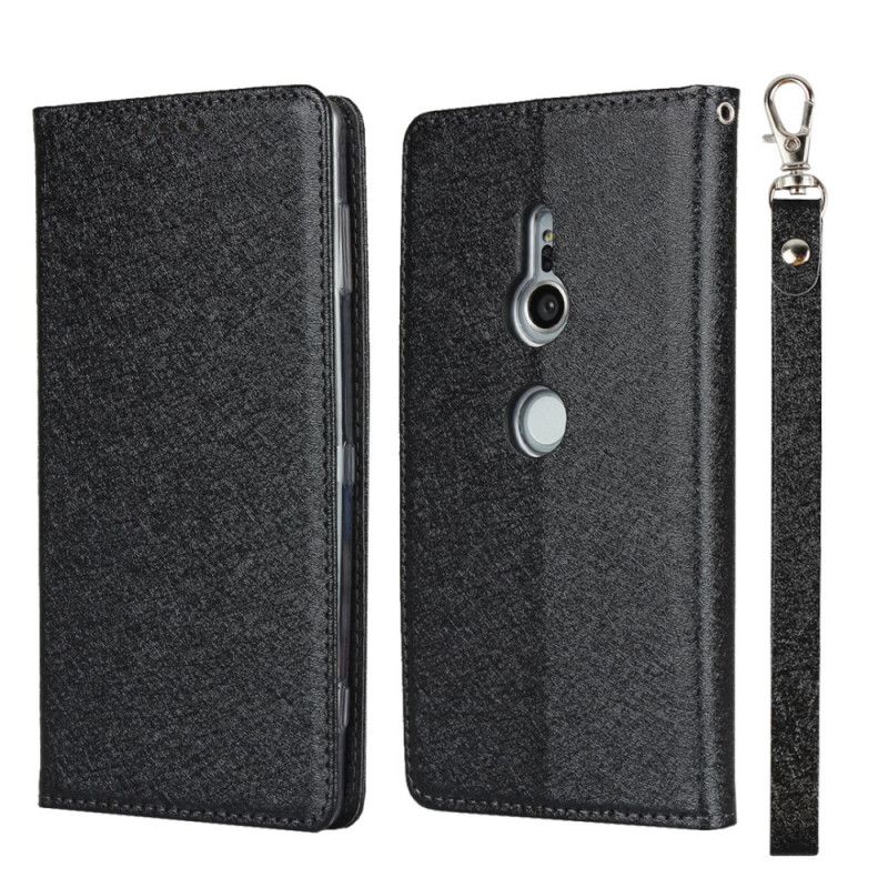 Flip Cover Sony Xperia Xz2 Style Cuir Douceur Avec Lanière