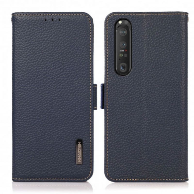 Housse Pour Sony Xperia 1 III Cuir Litchi Khazneh Rfid