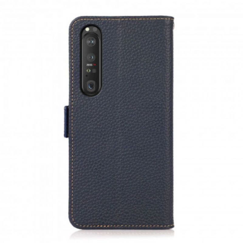 Housse Pour Sony Xperia 1 III Cuir Litchi Khazneh Rfid