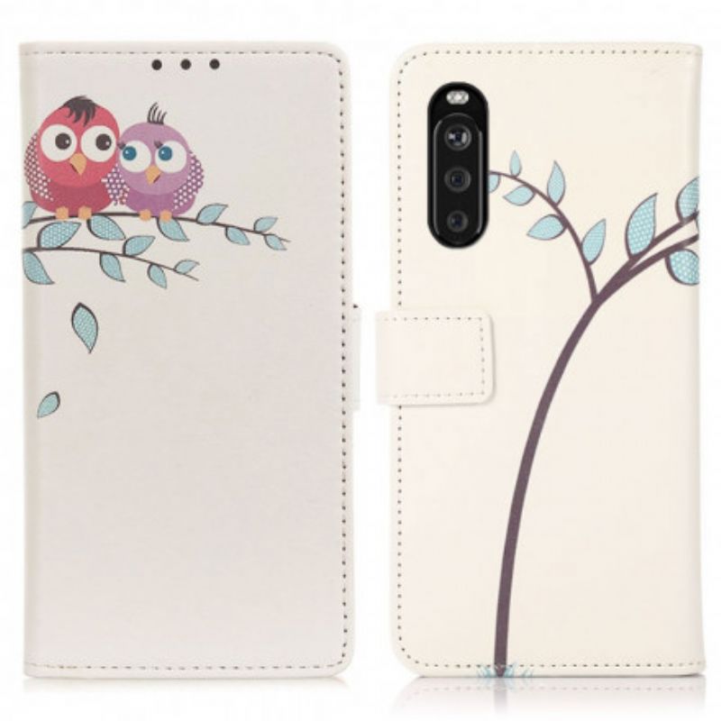 Housse Pour Sony Xperia 10 III Couple De Hiboux Sur L'arbre