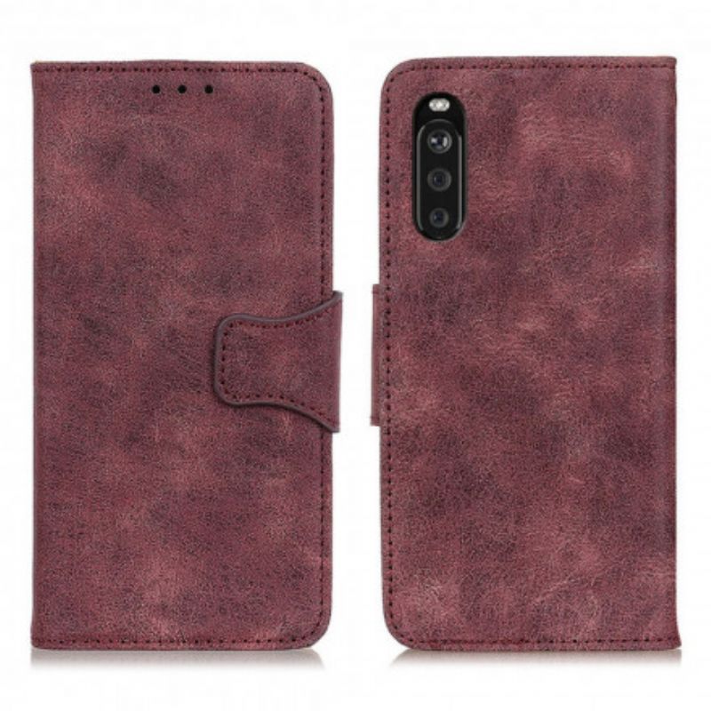 Housse Pour Sony Xperia 10 III Cuir Fendu Vintage