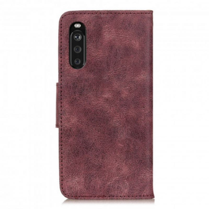 Housse Pour Sony Xperia 10 III Cuir Fendu Vintage