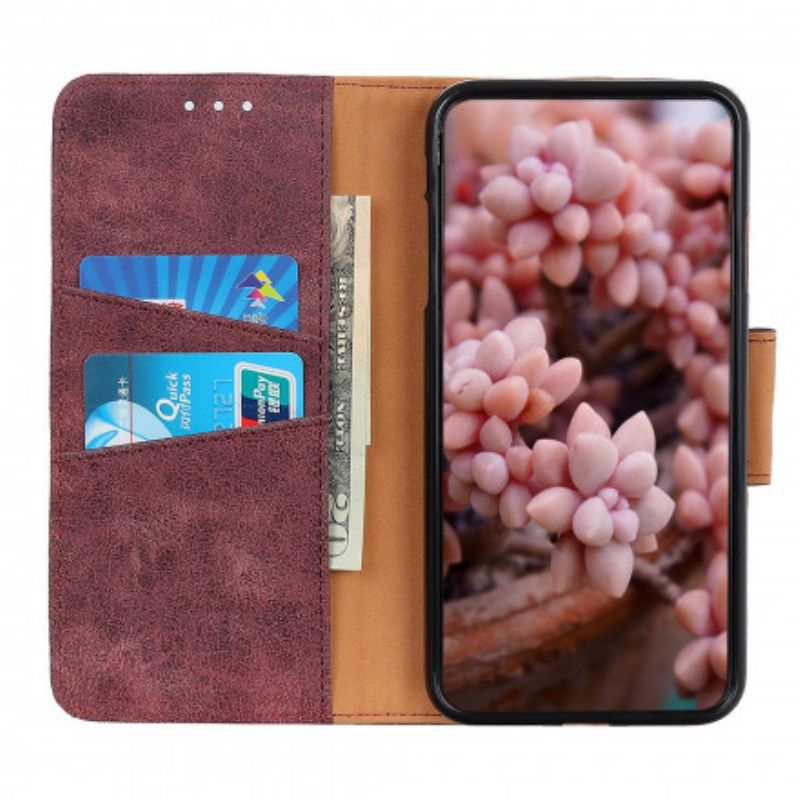 Housse Pour Sony Xperia 10 III Cuir Fendu Vintage