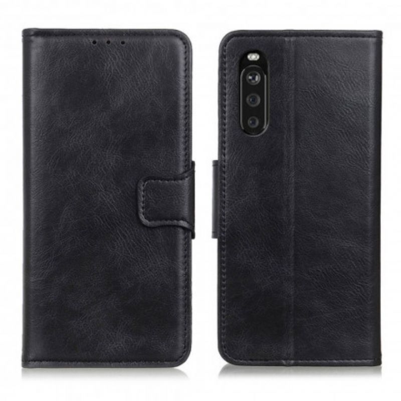 Housse Pour Sony Xperia 10 III Effet Cuir Fermoir Réversible