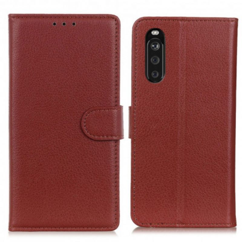 Housse Pour Sony Xperia 10 III Simili Cuir Litchi