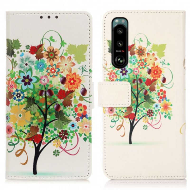 Housse Pour Sony Xperia 5 III Arbre Fleuri