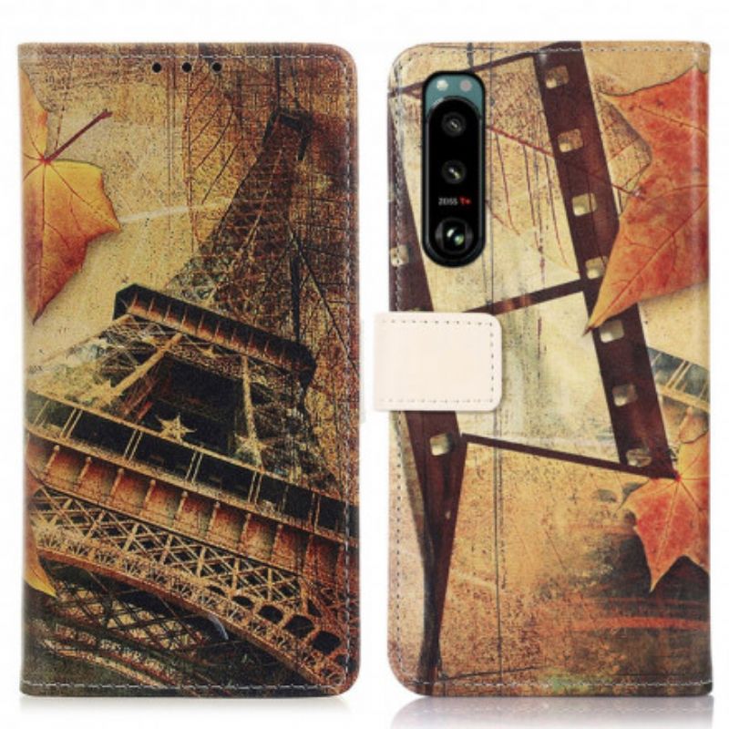 Housse Pour Sony Xperia 5 III Tour Eiffel En Automne