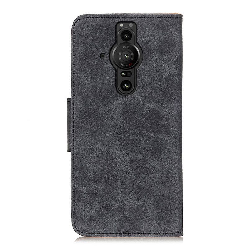 Housse Pour Sony Xperia Pro-I Cuir Fendu Vintage