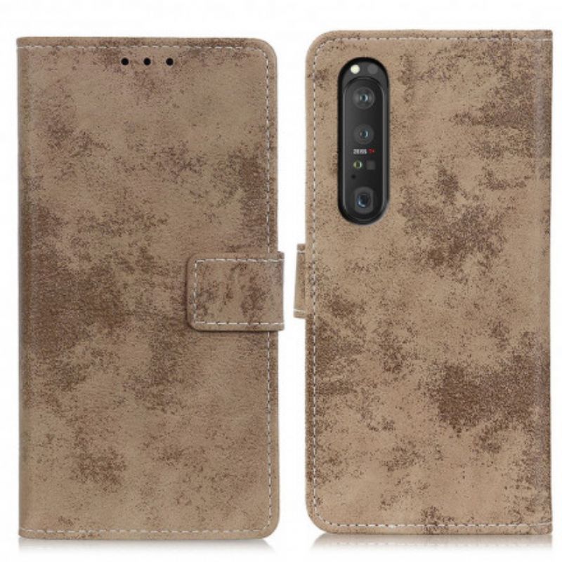 Housse Sony Xperia 1 III Effet Cuir Vintage