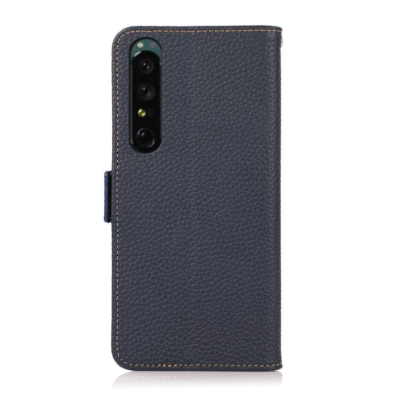 Housse Sony Xperia 1 IV Cuir Litchi KHAZNEH RFID