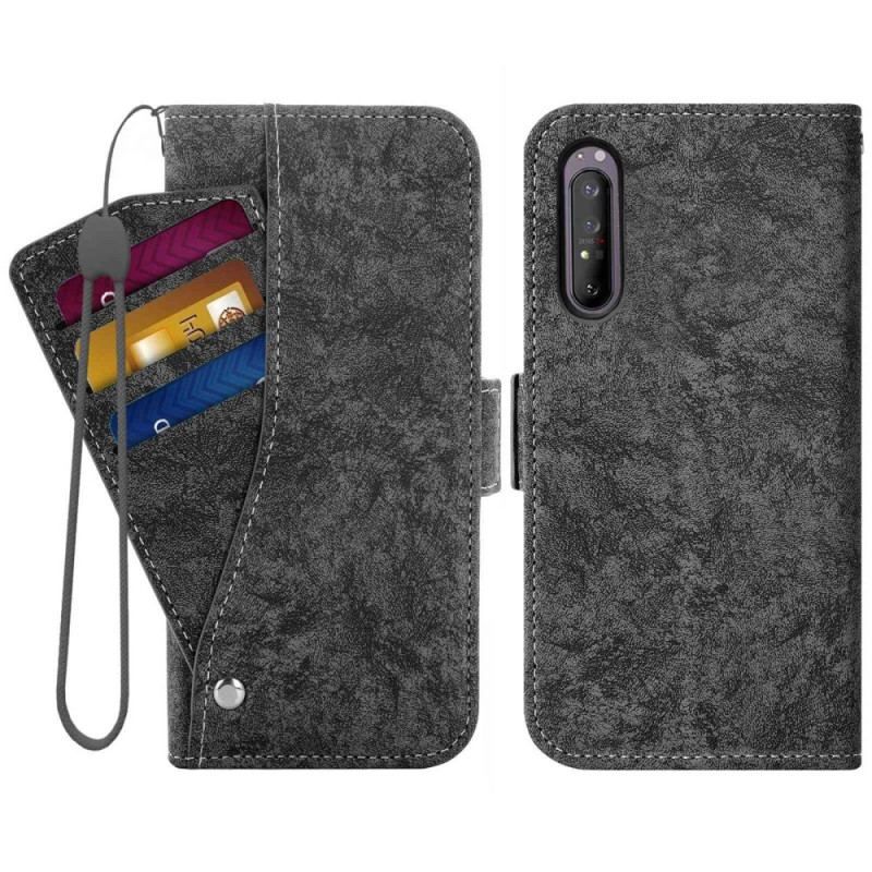 Housse Sony Xperia 1 IV Effet Cuir avec Porte-Cartes Rotatif